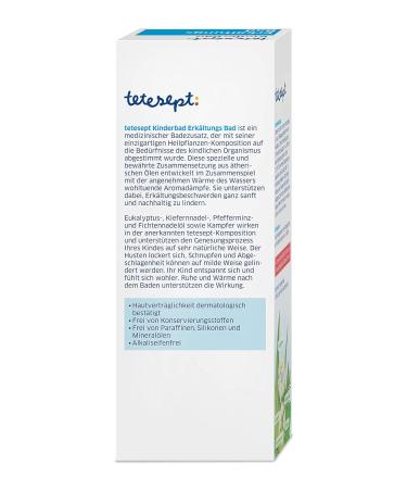 Tetesept Kindersbad Cold Bath for Kids - 125ml Essential Oil Bath Supplement - Perfume-Free Children s Bathing Relief for Colds | International Shipping - Buy Online on SooperMarket.com