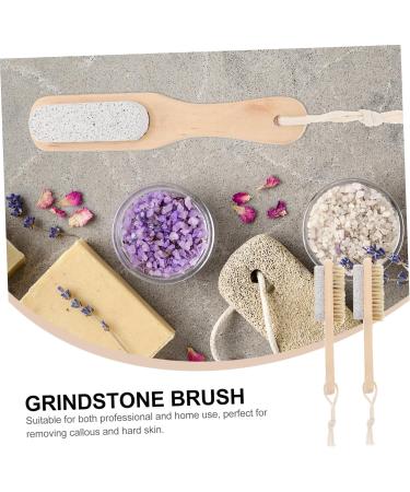 2 x Exfoliating Tool for Dead Skin Feet Grinding Tools Foot Care Brush Wooden Tools Foot on the Foot Wood 2 in 1 Pedicure Brush - Buy Online on SooperMarket.com