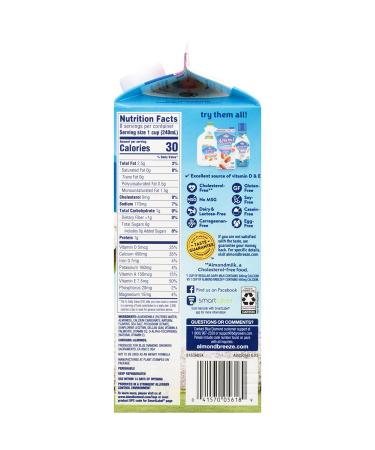 Almond Breeze Blue Diamond Vanilla Almond Milk 64oz - Lactose Free - Buy Online on SooperMarket.com