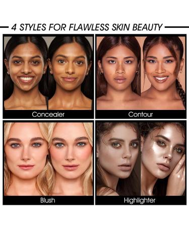 12 Colors Cream Makeup Palette for Cheeks - Blush Contour Concealer & Highlighter - Waterproof & Long-Lasting with Brush - Multi-functional Face Palette (Set #05 - Buy Online on SooperMarket.com