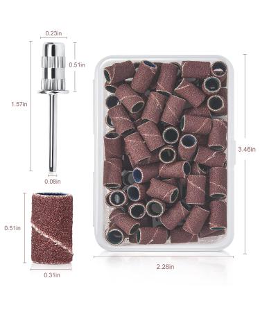 AORAEM 100PCS Nail Sanding Bands Set for Nail Drill - Professional 2.35mm Mandrel Bit for Gel Manicures and Pedicures - Buy Online on SooperMarket.com