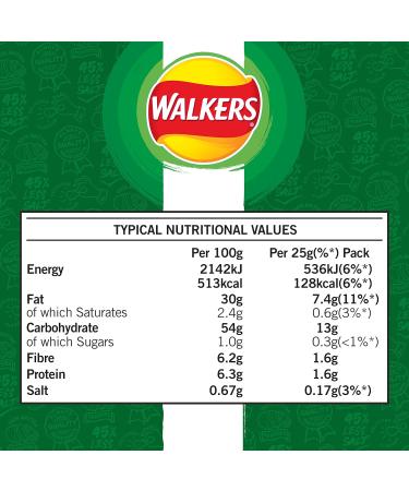 Walkers Less Salt Dash of Salt & Vinegar 6pk Green - Buy Online on SooperMarket.com