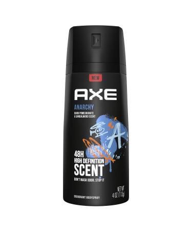 AXE Body Spray for Men Anarchy 4 oz, Pack of 6