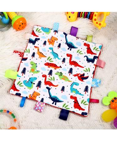 NUOBESTY Baby Security Tag Blanket - Dinosaur Pattern Taggy Blanket for Newborns - Buy Online on SooperMarket.com