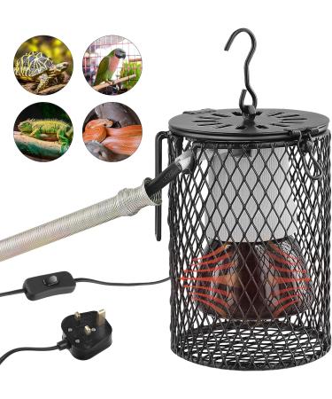 Reptile Heat Lamp with Guard 100W Ceramic Heating Lamp with Anti Hot Bracket Cage Lampshade Holder Heater Lighting Infrared Reptile Heat Bulb for Bearded Dragon Lizard Tortoise Snake Birds UK Plug - Buy Online on SooperMarket.com