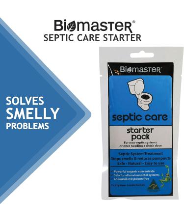 Septic Care Starter Pack - Stop Odors, Clear Drain Fields - 100% Natural Concentrate with 2 Water Soluble Sachets - Buy Online on SooperMarket.com