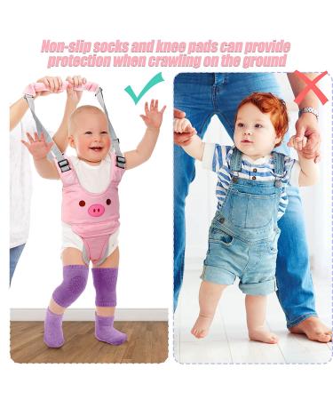 Baby Walking Harness with Non-Slip Toddler Socks and Knee Pads | Adjustable Toddler Walking Assistant for 7-24 Months - Buy Online on SooperMarket.com