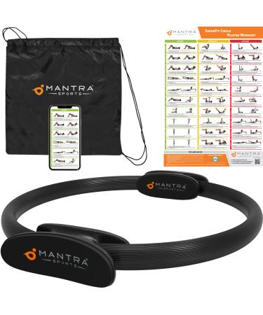 Mantra Sports Pilates Ring Fit Fitness Ring Pelvic floor trainer for women & men pelvic floor training equipment for at home leg press hip trainer leg trainer thigh trainer sports equipment at home black