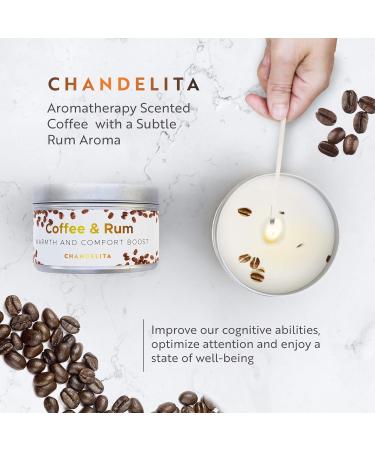 Chandelita Coffee Aroma Candle - Enhance Focus & Well-Being with Light Rum Scent - International Shipping - Buy Online on SooperMarket.com