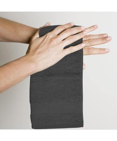 Softolle Premium Wash Cloths - Pack of 12 Luxury 100% Combed Ring Spun Cotton Face Towels - Ultra Soft & Highly Absorbent - 13 x 13 Inches - Grey - Buy Online on SooperMarket.com