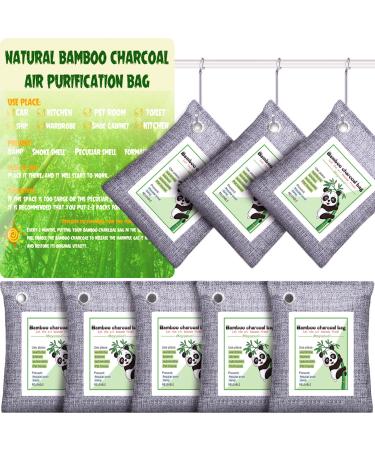 8 Pack Nature Fresh Bamboo Charcoal Air Purifying Bags Activated Odor Absorber, Home Moisture Absorbers And Deodorizer, Strong Odor Eliminator Smell Car Air Fresheners Musty Basement Pet Room Closet