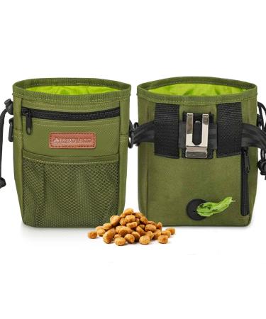 Tripolaco treats for dogs - multifunction feed bag dog training with lots of storage space - Gassi pocket dog with feces bag dispenser for the walking & dog training green green only bag