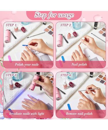 Chumia Mini UV LED Nail Lamp for Gel Nails - Portable Manicure Tool with Nail Cuticle Pusher and Files (Pink) - Buy Online on SooperMarket.com