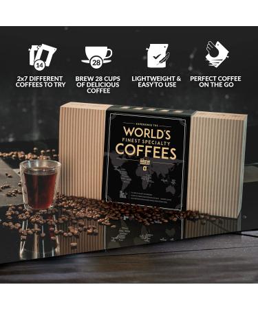 Premium Gourmet Coffee Gift Set - 14 World's Finest Single Estate Specialty & Organic Coffees | Hamper Style Letterbox Gift Idea for Men & Women | Original Gift Box 14pcs - Buy Online on SooperMarket.com