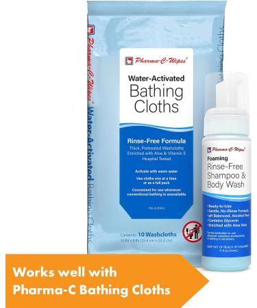 Pharma C Wipe Foaming No-Rinse Shampoo and Body Wash Mild 7.1oz - Pack of 6 - Buy Online on SooperMarket.com