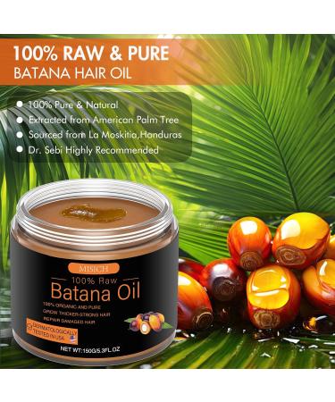 Raw Batana Oil for Hair Growth | 100% Natural & Organic Dr. Sebi Batana Oil - Unrefined Hair Growth Oil for Men & Women | 5.3 oz - Buy Online on SooperMarket.com