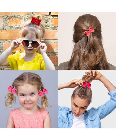 6Pcs Ribbon Hair Bow Clips Barrettes - 3 inch Ponytail Holder Bow with Duckbill Clip for Girls & Women (6 colors) - Buy Online on SooperMarket.com