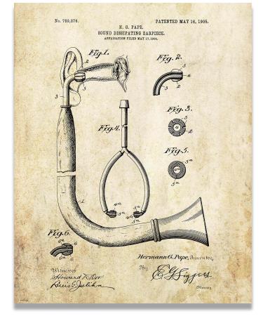 Medical Doctor Surgeon Stethoscope Patent Poster Art Print Hearing Aid Device Nurse Gift College University 11x14