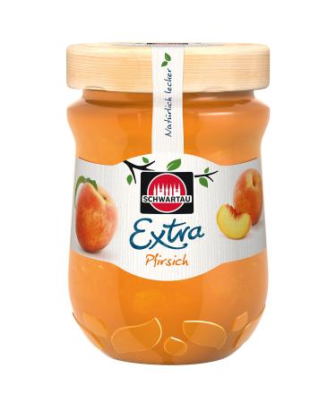 Schwartau Extra Peach jam pack of 8 (8 x 340 g)