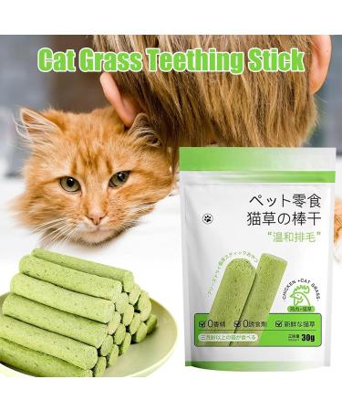 Shenrongtong Cat Grass Sticks - Tooth Cleaning & Hair Removal Treats for Cats | 3 Pieces of Pet Snacks & Dental Care - Buy Online on SooperMarket.com