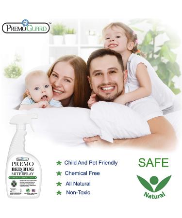 Premo Guard Bed Bug & Mite Killer Spray 24 oz - Fast Acting Treatment | Stain & Scent Free | Child & Pet Safe | Extended Protection | Natural & Non-Toxic Formula - Pack of 1 - Buy Online on SooperMarket.com