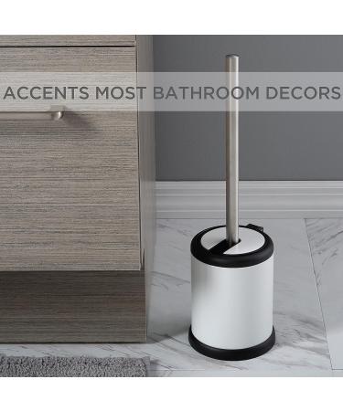 Bath Bliss Bowl Holder with Self Closing Lid - Space Saver, Deep Cleaning, Finger Print Proof Finish - Hygienic Toilet Brushes - White (1 Pack) - Buy Online on SooperMarket.com