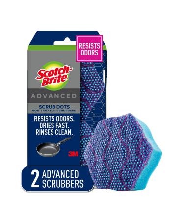 Scotch-Brite Scrub Dots Advanced Non-Scratch Scrubbers, 2 Scrub Sponges 2 Scrub Sponges Non-Scratch