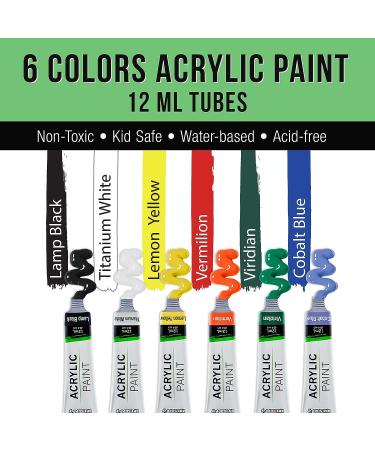 U.S. Art Supply 13-Piece Artist Painting Set: 6 Vivid Acrylic Paint Colors, Easel, Canvas Panels, Brushes & Palette - Ideal for Children, Kids, Students, Beginners - Buy Online on SooperMarket.com
