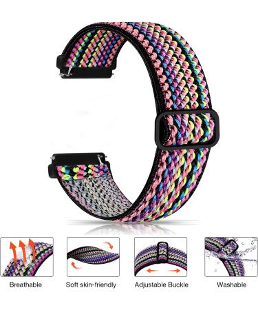 BOTNUW 4 Pack Elastic Bands for Fitbit Versa Smart Watch - Adjustable Nylon Straps for Women Men - Boho Green, Colorful, Leopard Prints - Buy Online on SooperMarket.com