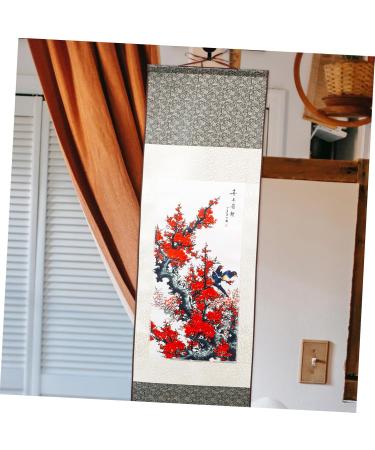 Cabilock Silk Chinese Painting Home Decor Chinese Wall Hanging Scroll Wall Art Wooden Office Household China - Buy Online on SooperMarket.com