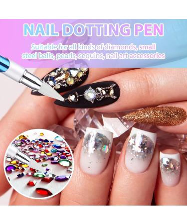 TIESOME Rhinestone Picker Tool with Wax Tip Nail Rhinestone Picker Dotting Wax Pen Nail Dotting Tool Rhinestone Pickup Applicator Tool Gem Picker Tool for DIY Nail Art - Buy Online on SooperMarket.com