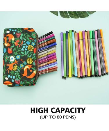 Canvas Lparkin Spring Pencil Case - Forest Animals Motif Zippered Gadget & Makeup Bag | Perfect Gift for Men & Women - Buy Online on SooperMarket.com