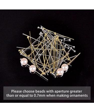 PandaHall 304 Stainless Steel Head Pins 40mm Golden Straight Ball Headpins - 200pcs for Earring Necklace Bracelet Making - Buy Online on SooperMarket.com