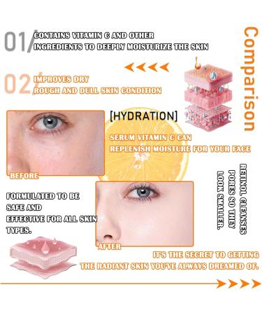 Fusang 2PCS Vitamin C Face Serum Vitamin C Serum Moisturizing Serum Vitamin C Serum for Face 30ML - Buy Online on SooperMarket.com