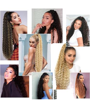 30 Curly Drawstring Ponytail Extension - Synthetic Hairpiece for Women (1B#) - Buy Online on SooperMarket.com