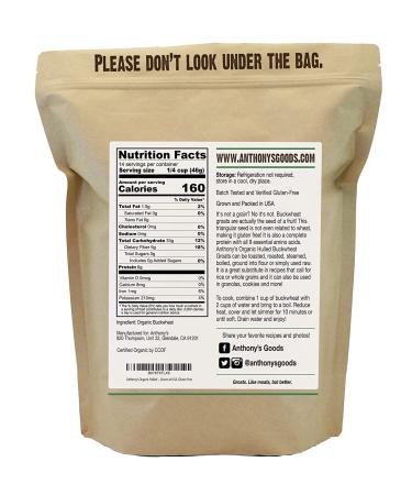 Anthony's Organic Hulled Buckwheat Groats 1.5 lb - Raw, USA Grown, Gluten Free - Buy Online on SooperMarket.com