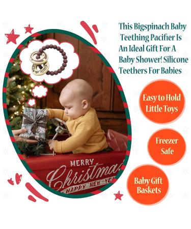 BigSpinach Christmas Silicone Teether - Candy Chocolate Ring Teething Toy - Buy Online on SooperMarket.com