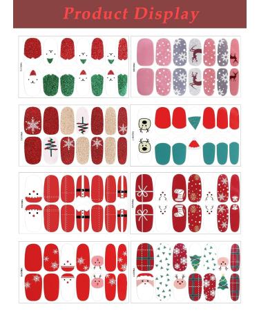 Kalolary 8 Leaves Nail Art with Nail File - Christmas Sticker Decals for Stunning Manicure | Self-Adhesive Fashion Decoration - Buy Online on SooperMarket.com