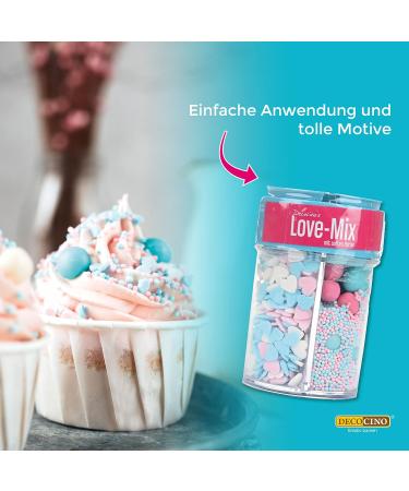 Buy Decocino Love-Mix Sprinkle Mix - Sugar Pearls & Confetti for Cake & Muffin Decoration - 95g - International Shipping Available - Buy Online on SooperMarket.com