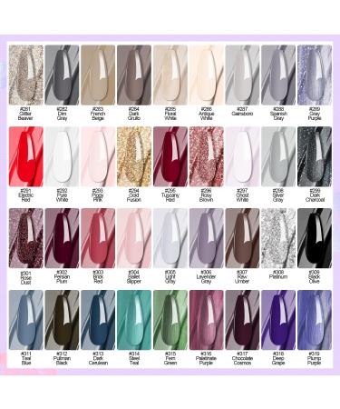 Lavender Violets 42-Piece Gel Nail Polish Set with Top Coats - Fall/Winter UV LED Gel Shades C958 - Buy Online on SooperMarket.com