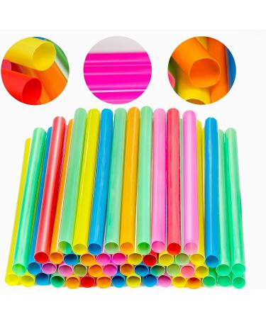 50 Pcs Colorful Jumbo Smoothie Straws - Disposable Plastic Boba Straws - Buy Online on SooperMarket.com
