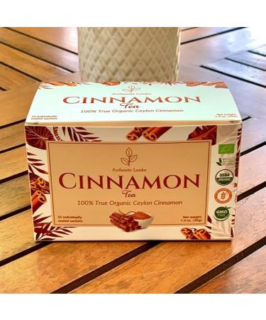 Authentic Lanka 100% True Ceylon Cinnamon Tea 25 Sachets Box - Caffeine Free  Organic Sweet Cinnamon Herbal Tea  Vegan USDA Organic Non GMO Sri Lanka (Ceylon) Origin - Buy Online on SooperMarket.com