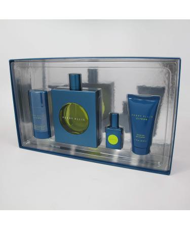 CITRON BY PERRY ELLIS 4 PCS SET: 100 ML/3.4 OZ EAU DE TOILETTE SPRAY 2.75 OZ DEODORANT STICK 1.7 OZ SHOWER GEL & 7.5 ML/0.25 OZ EAU DE TOILETTE TRAVEL SPRAY