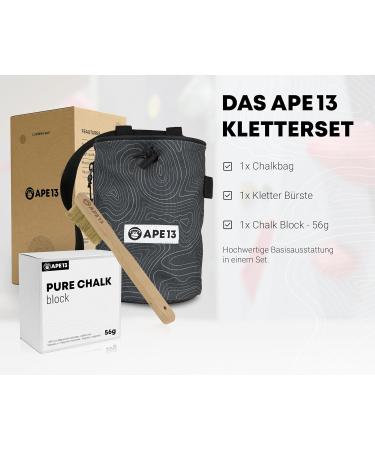 APE13 Chalk Bag for Climbing & Bouldering | Premium Set with Belt Brush Bracket & Large Magnesium Bag - Ideal for All Climbers - Buy Online on SooperMarket.com