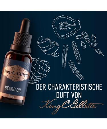 King C. Gillette Beard Oil (30 ml) - Natural Argan Jojoba Avocado Macadamia & Almond Oils | Premium Men's Beard Care Gift - Buy Online on SooperMarket.com
