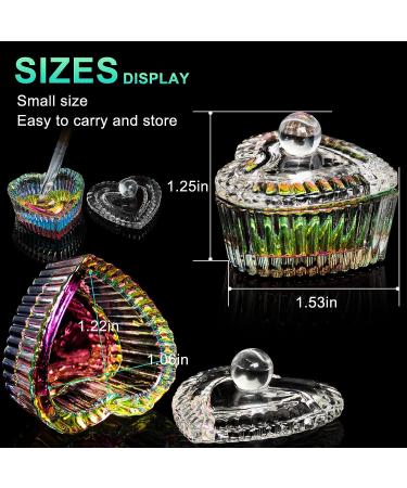 AORAEM 2PCS Nail Tips Art Dappen Dish with Lid - Glass Crystal Cup for Acrylic Liquid Powder - Professional and Home Use - Heart Shape - Buy Online on SooperMarket.com