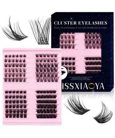 LYMYBETY Cluster Lashes 144 Individual Lashes DIY Eyelash Extensions Thin Band Wide Stem Lash Clusters 4 Styles Mix 9-14mm Length D Curl False Eyelashes Extension At Home (Mix 9-14mm 4 Styles Lashes) 1 count (Pack of 1) 4 Styles Lashes