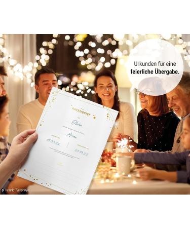 Frank Paperman 3x Set Golden Sponsorship Certificate & Letter | Perfect Gift for Godfather & Godparent | Baptismal Keepsake with Gold Embossing - Buy Online on SooperMarket.com