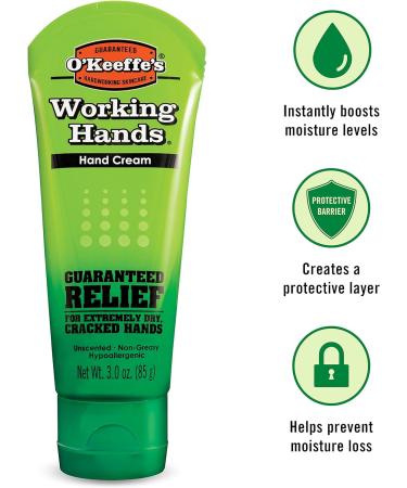 O'Keeffe's Working Hands Hand Cream Tube 3 oz (6 Pack) - Moisturizing Dry Skin Relief - Buy Online on SooperMarket.com