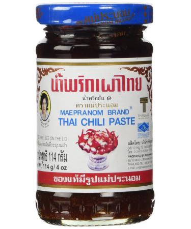 Mae Pranom Thai Chili Paste (Nam Prik Pao) 4 Oz. X 1 Jars